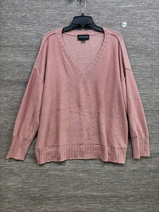 Peace Love World Sweaters - Peace Love World Sweater Women's Size 1X Dark Rose Pink Metallic Long Sleeve NEW